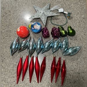 Assorted Christmas Tree Ornaments and Star